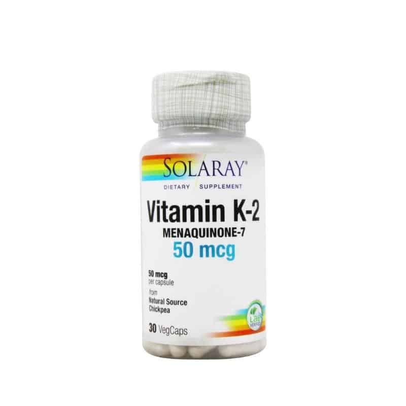 Vitamina K2 MK7 Menaquinone-7 50mcg | 30 Cápsulas | Solaray