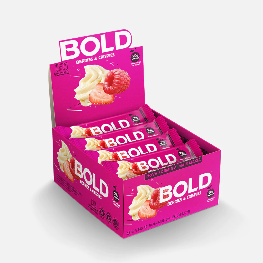 Bold Bar Berries Crispies (60g) Bold Snacks (Caixa 12 unid.)
