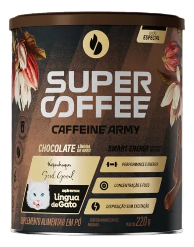 SUPER COFFEE CHOCOLATE LINGUA DE GATO (220G) CAFFEINE ARMY