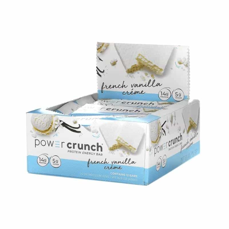 Power Crunch Bar 40g | Sabor Creme de Baunilha Francês | Caixa com 12 uni | BNRG