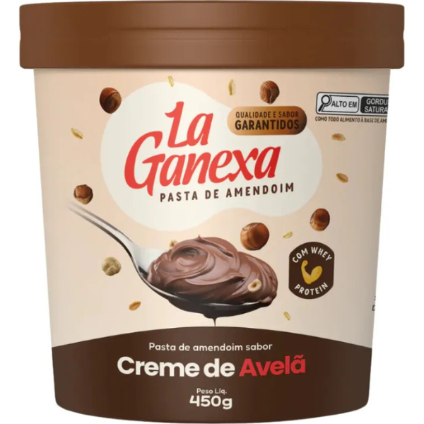 PASTA DE AMENDOIM CREME DE AVELA (450G) LA GANEXA