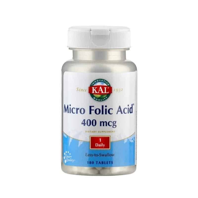Ácido Fólico 400 mcg | 180 Tablets | KAL