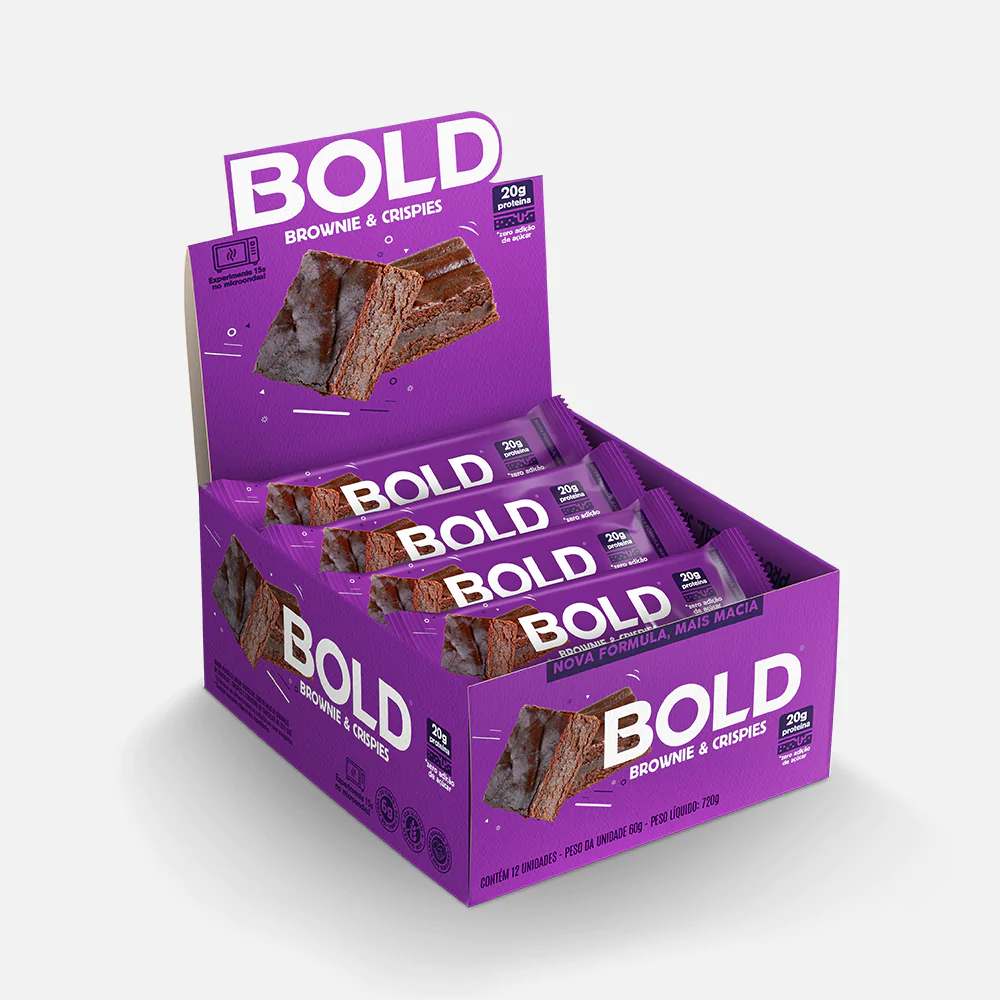 Bold Bar Brownie & Crispies (60g) Bold Snacks (Caixa 12 unid.)