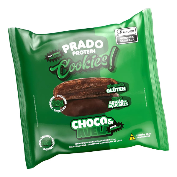COOKIES D'WHEY CHOCO/AVELÃ (80G) PRADO PROTEIN