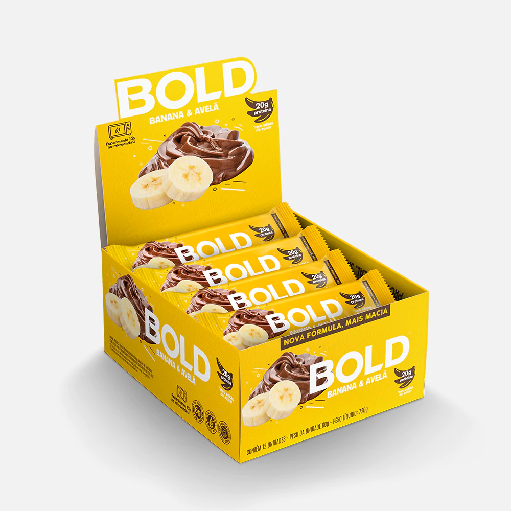 Bold Bar Banana E Avelã (60g) Bold Snacks (Caixa 12 unid.)