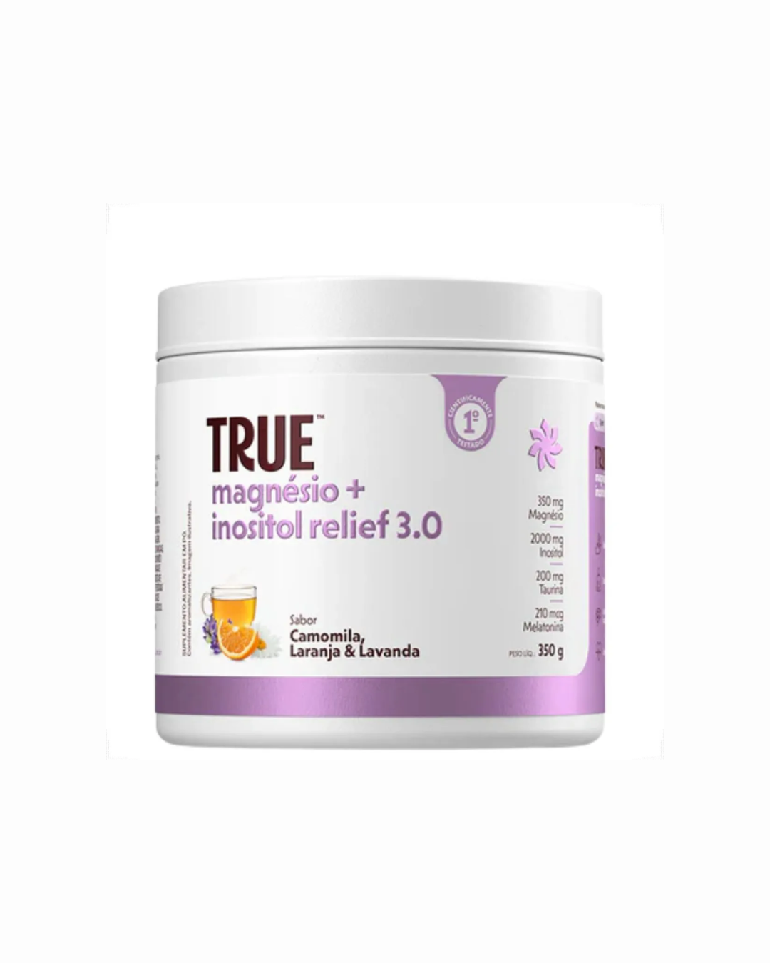 True Magnesio + Inositol + Melatonina 3.0 350g - True Source Sabor Camomila Laranja E Lavanda
