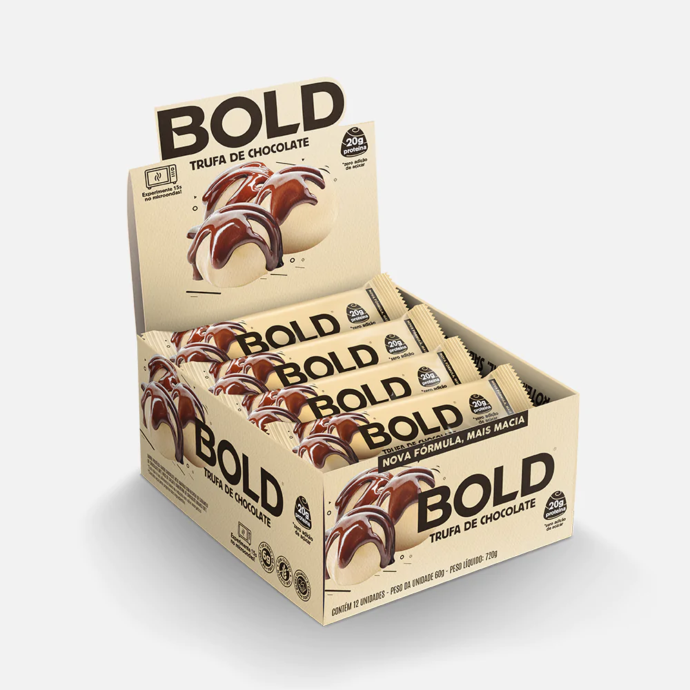 Bold Bar Trufa de Chocolate (60g) Bold Snacks (Caixa 12 unid.)