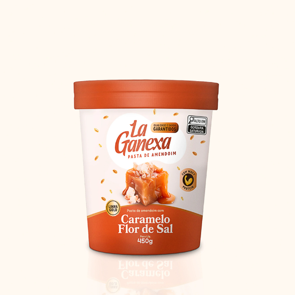 PASTA DE AMENDOIM CARAMELO E FLOR DE SAL (450G) LA GANEXA